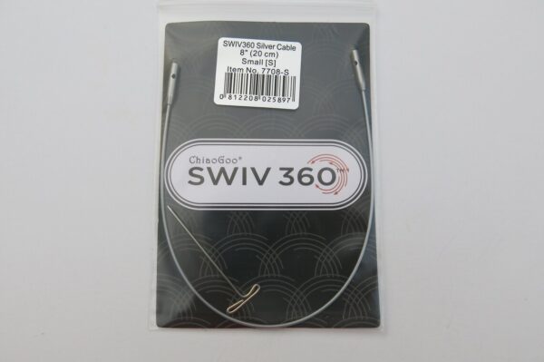 Кабель для знімних спиць ChiaoGoo срібний SWIV 360 Silver Small