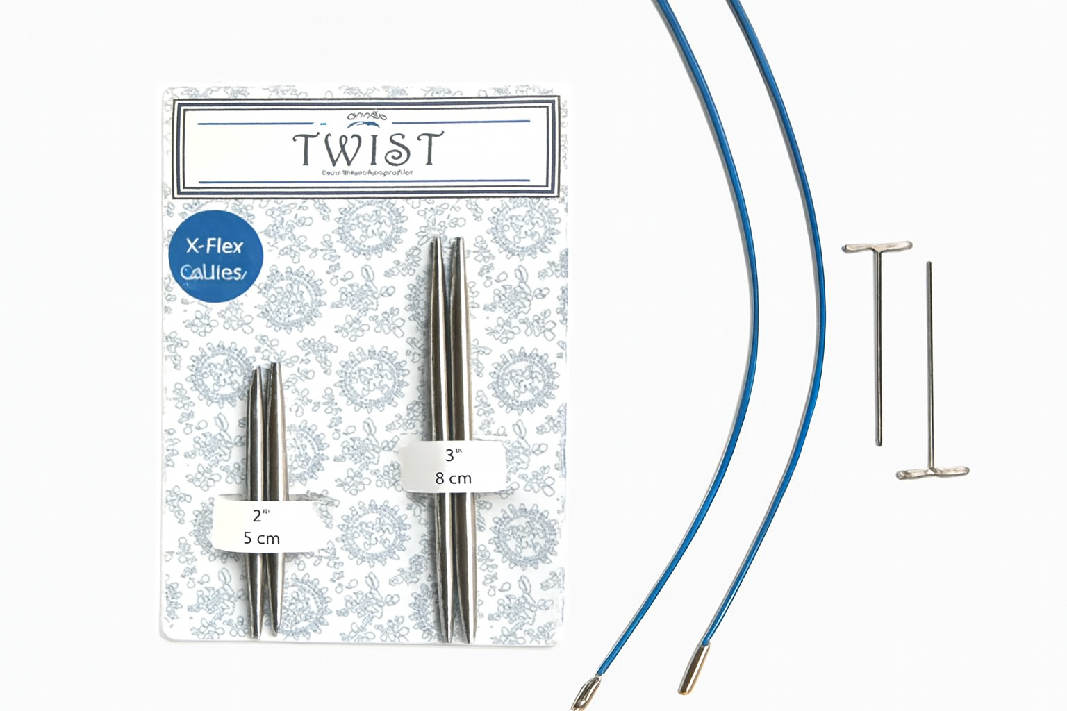 Комплект знімних спиць із хірургічної сталі ChiaoGoo (Чіагу) TWIST Short Combo Packs 5 і 8 см № 4.5 мм